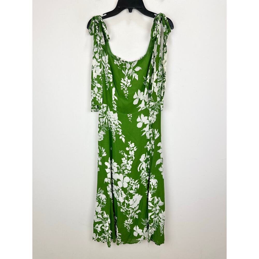 Reformation Twilight Mystique Midi Dress Floral Viscose Green Square Neck US 8 - Picture 2 of 10